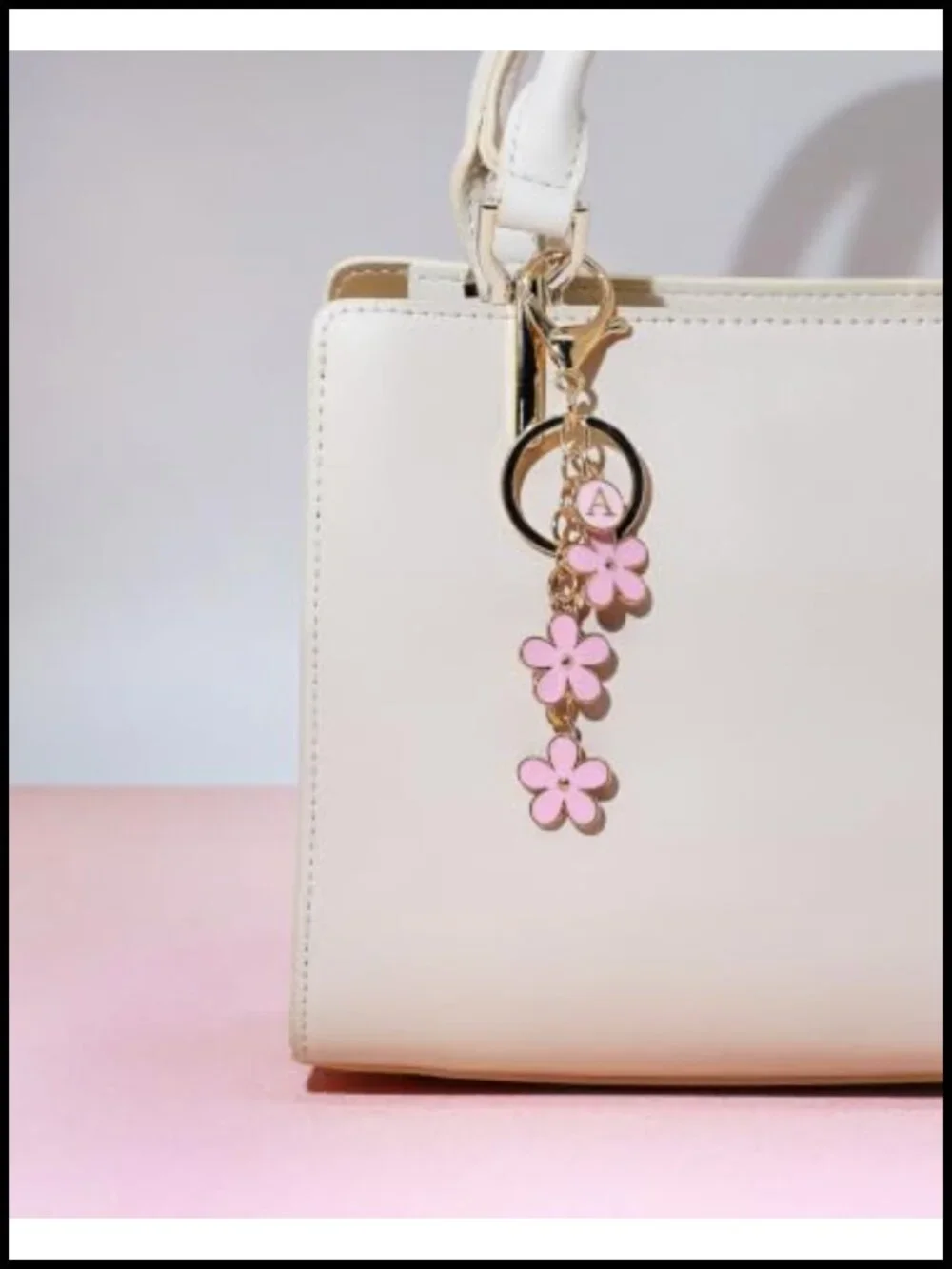3 Pack Floral Initial Keychains with Butterfly Tassel Charm - Metal Resin, Cute